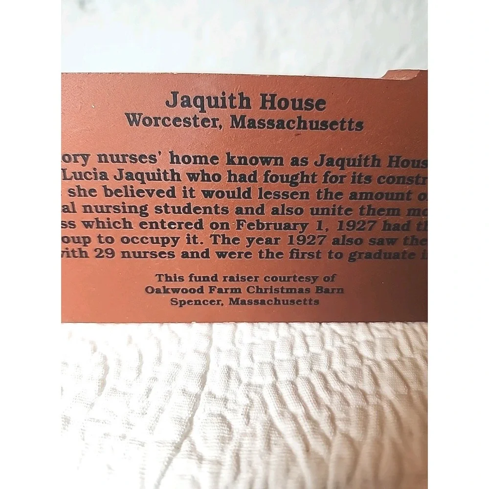 The Cat's Meow Village Jaquith House Worcester MA fundraising Collectable 2004